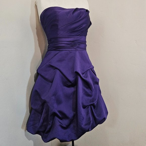 David's Bridal Dresses & Skirts - Gorgeous Purple Form Fitting Strapless Purple Dress with Matching Crop Jacket